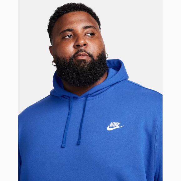 Nike Sportswear Club Fleece Pullover Hoodie Royal Blue Unisex Adult - Picture 11 of 14
